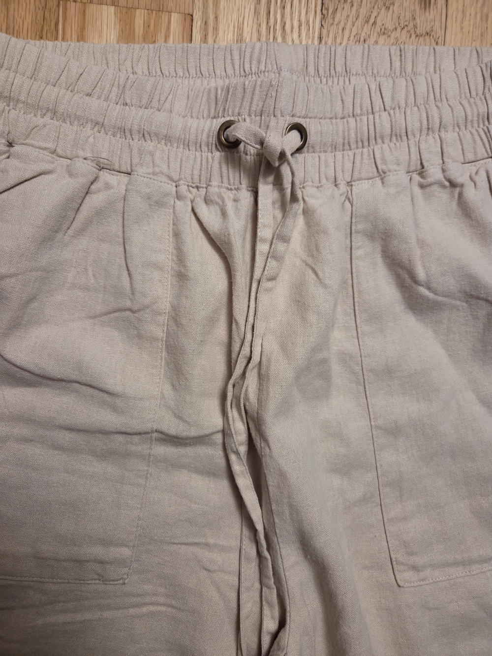 Zenana Outfitters Cream Wide-Leg Drawstring Pants - Picture 4 of 9